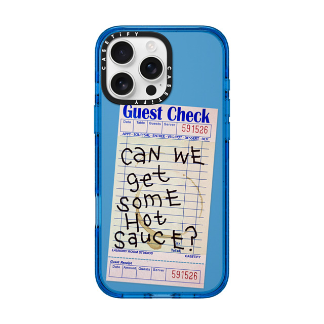 Laundry Room Studios x CASETiFY iPhone 16 Pro Max Case スカイブルー Impact Case MagSafe Compatible The Hot Sauce Laundry Room Studios x CASETiFY iPhone 16 Pro Max Case スカイブルー Impact Case MagSafe Compatible The Hot Sauce