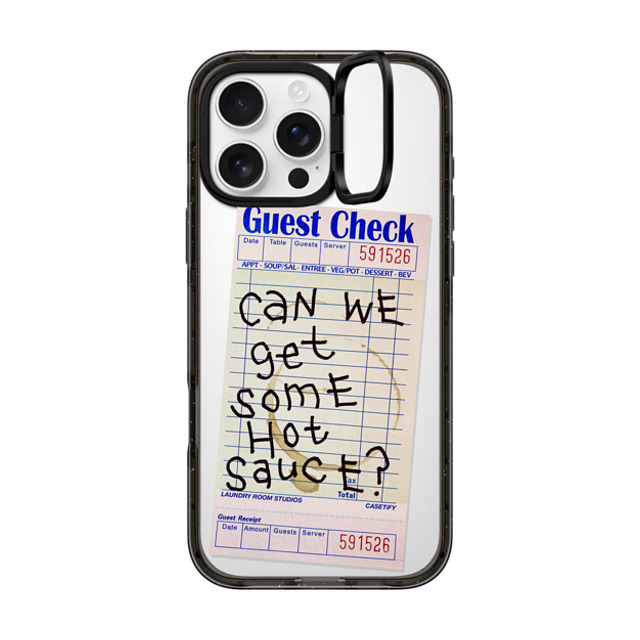 Laundry Room Studios x CASETiFY iPhone 16 Pro Max ケース ブラック インパクトリングスタンドケース MagSafe対応 The Hot Sauce