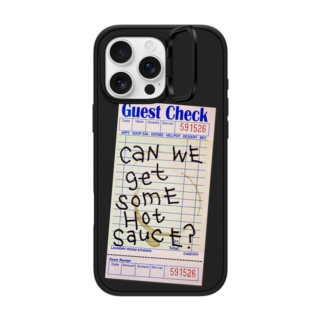 Laundry Room Studios x CASETiFY iPhone 16 Pro Max ケース マットブラック インパクトリングスタンドケース MagSafe対応 The Hot Sauce