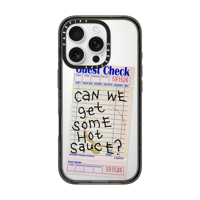 Laundry Room Studios x CASETiFY iPhone 16 Pro ケース ブラック インパクトケース MagSafe対応 The Hot Sauce