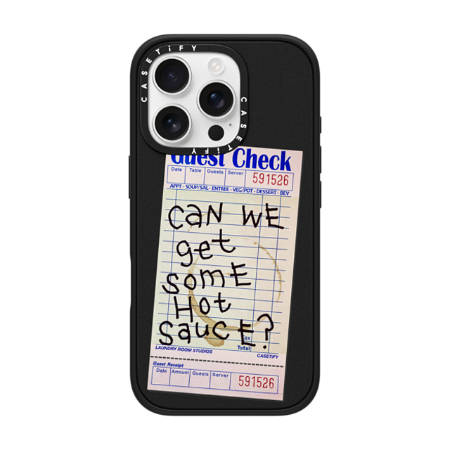 Laundry Room Studios x CASETiFY iPhone 16 Pro ケース マットブラック インパクトケース MagSafe対応 The Hot Sauce