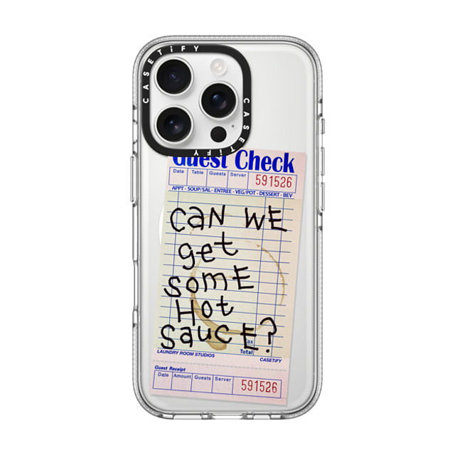 Laundry Room Studios x CASETiFY iPhone 16 Pro ケース クリア クリア ケース MagSafe対応 The Hot Sauce