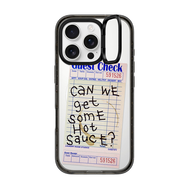 Laundry Room Studios x CASETiFY iPhone 16 Pro ケース ブラック インパクトリングスタンドケース MagSafe対応 The Hot Sauce