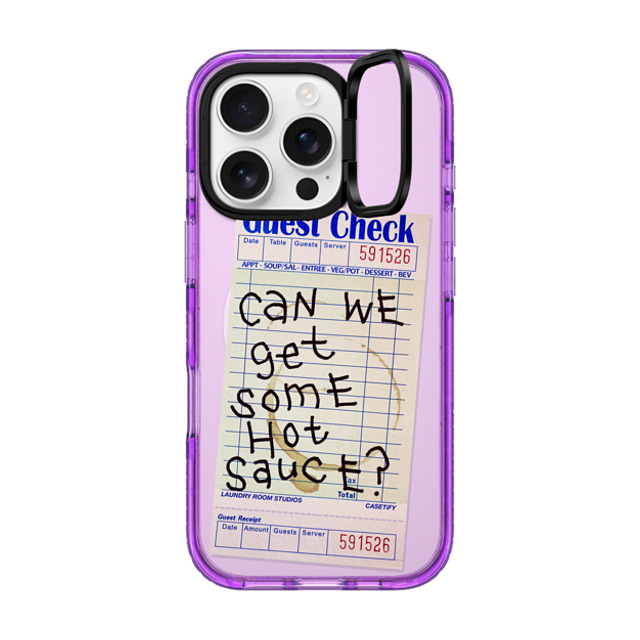 Laundry Room Studios x CASETiFY iPhone 16 Pro Case パープル インパクトリングスタンドケース MagSafe対応 The Hot Sauce Laundry Room Studios x CASETiFY iPhone 16 Pro Case パープル インパクトリングスタンドケース MagSafe対応 The Hot Sauce
