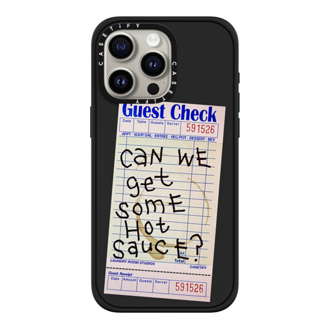 Laundry Room Studios x CASETiFY iPhone 15 Pro Max ケース マットブラック インパクトケース MagSafe対応 The Hot Sauce