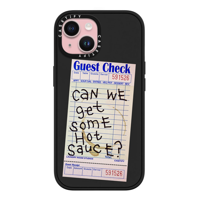 Laundry Room Studios x CASETiFY iPhone 15 ケース マットブラック インパクトケース MagSafe対応 The Hot Sauce