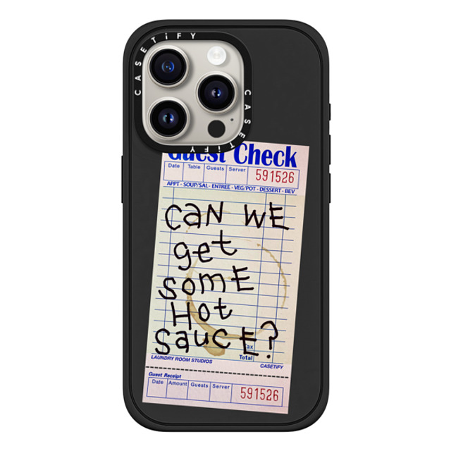 Laundry Room Studios x CASETiFY iPhone 15 Pro ケース マットブラック インパクトケース MagSafe対応 The Hot Sauce