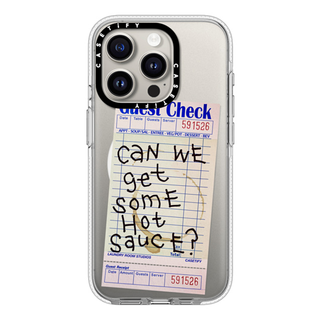 Laundry Room Studios x CASETiFY iPhone 15 Pro ケース クリア クリア ケース MagSafe対応 The Hot Sauce