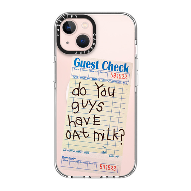 Laundry Room Studios x CASETiFY iPhone 13 ケース クリア クリア ケース MagSafe対応 The Other Oat Milk Case