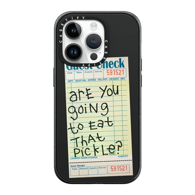 Laundry Room Studios x CASETiFY iPhone 14 Pro ケース マットブラック インパクトケース MagSafe対応 The Pickle Case