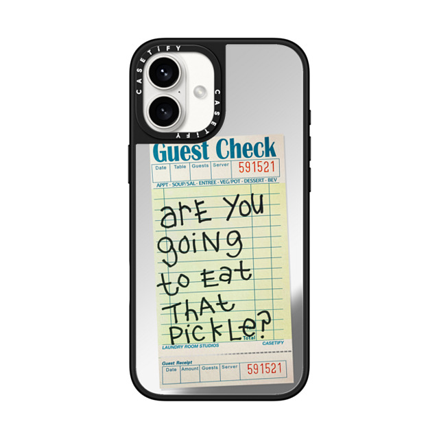 Laundry Room Studios x CASETiFY iPhone 16 Plus Case Silver on Black ミラーケース MagSafe対応 The Pickle Case Laundry Room Studios x CASETiFY iPhone 16 Plus Case Silver on Black ミラーケース MagSafe対応 The Pickle Case