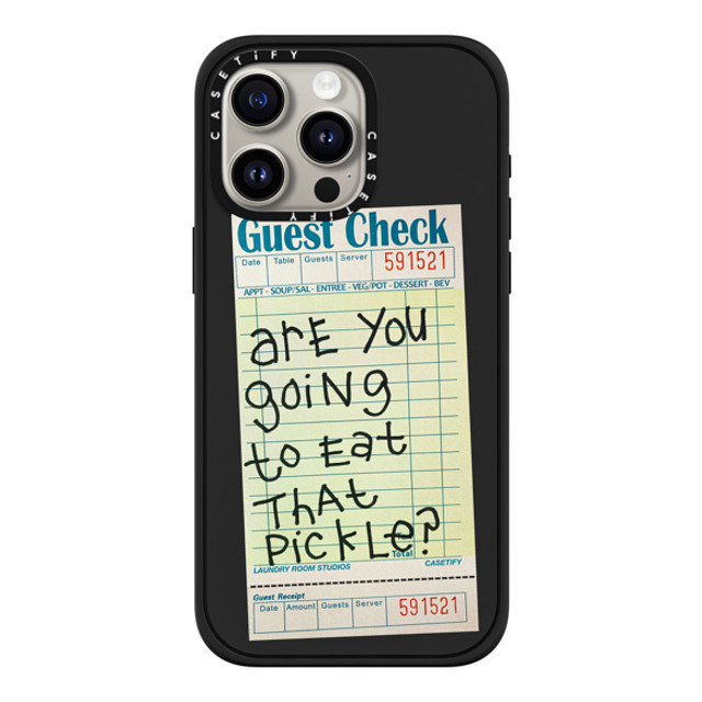 Laundry Room Studios x CASETiFY iPhone 15 Pro Max ケース マットブラック インパクトケース MagSafe対応 The Pickle Case