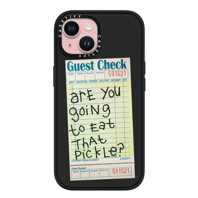 Laundry Room Studios x CASETiFY iPhone 15 ケース マットブラック インパクトケース MagSafe対応 The Pickle Case