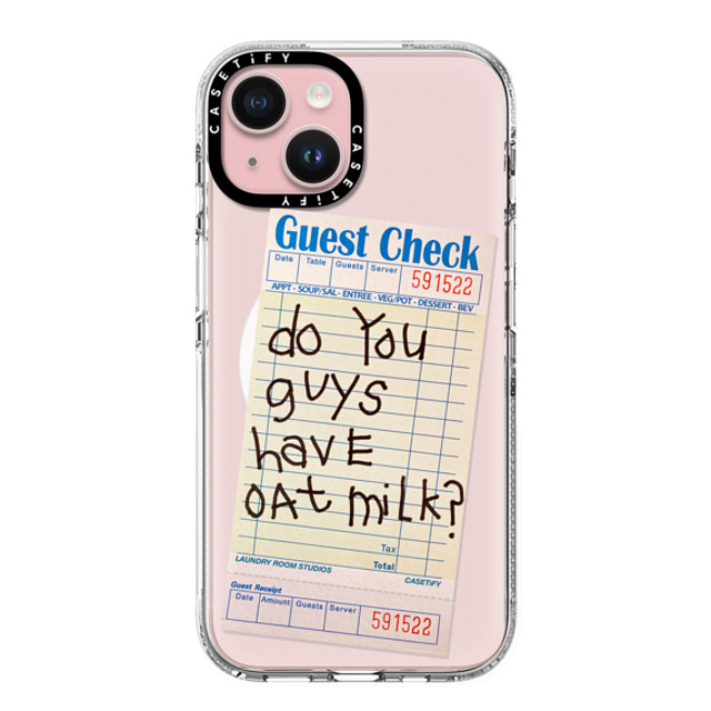 Laundry Room Studios x CASETiFY iPhone 15 ケース クリア クリア ケース MagSafe対応 The Other Oat Milk Case