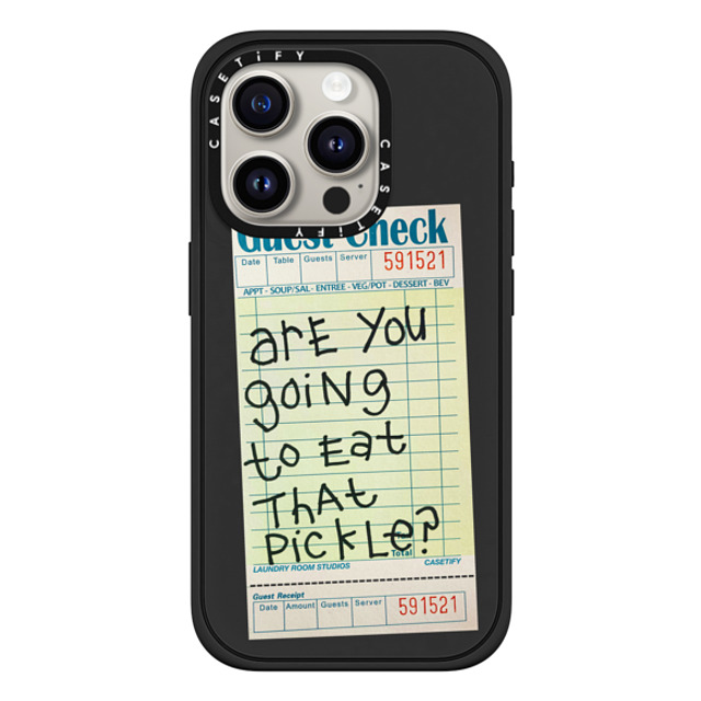 Laundry Room Studios x CASETiFY iPhone 15 Pro ケース マットブラック インパクトケース MagSafe対応 The Pickle Case