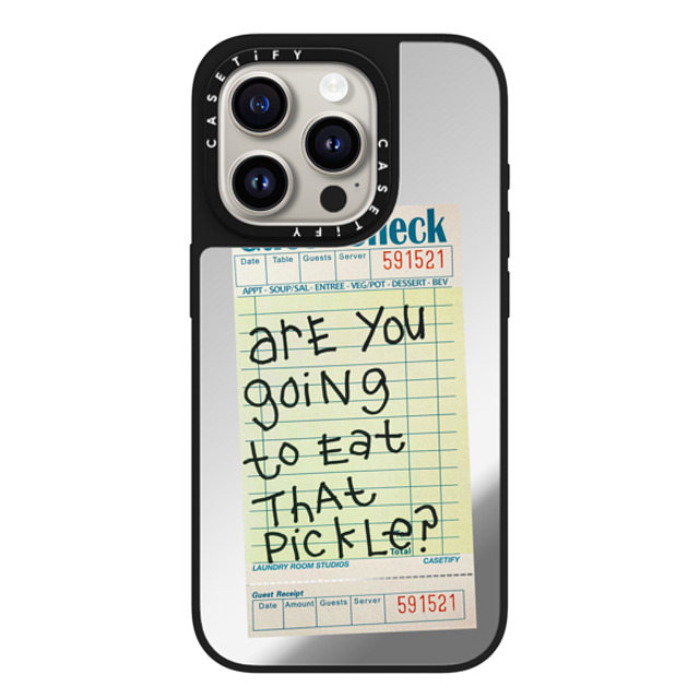 Laundry Room Studios x CASETiFY iPhone 15 Pro Case Silver on Black ミラーケース MagSafe対応 The Pickle Case Laundry Room Studios x CASETiFY iPhone 15 Pro Case Silver on Black ミラーケース MagSafe対応 The Pickle Case