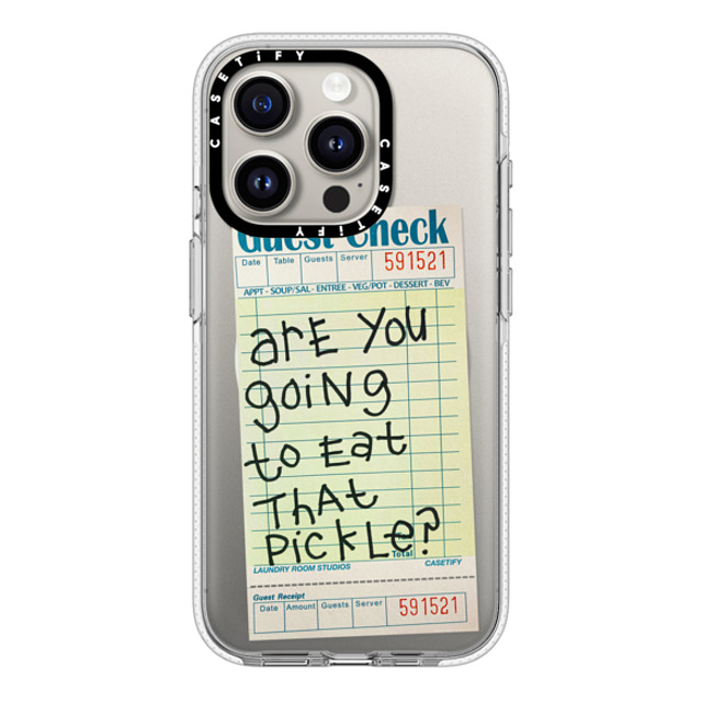 Laundry Room Studios x CASETiFY iPhone 15 Pro ケース クリア クリア ケース MagSafe対応 The Pickle Case