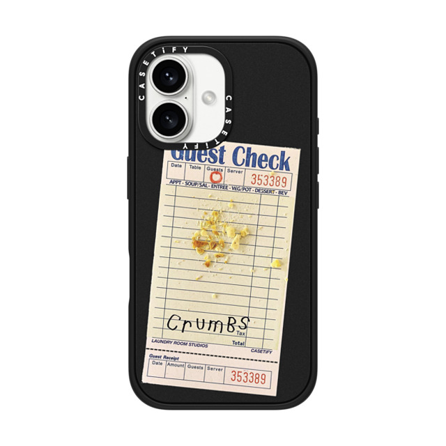 Laundry Room Studios x CASETiFY iPhone 16 Case Matte Black Impact Case MagSafe Compatible The Crumbs Case Laundry Room Studios x CASETiFY iPhone 16 Case Matte Black Impact Case MagSafe Compatible The Crumbs Case