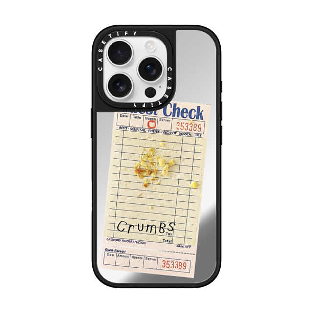 Laundry Room Studios x CASETiFY iPhone 16 Pro Case Silver on Black ミラーケース MagSafe対応 The Crumbs Case Laundry Room Studios x CASETiFY iPhone 16 Pro Case Silver on Black ミラーケース MagSafe対応 The Crumbs Case