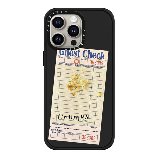 Laundry Room Studios x CASETiFY iPhone 15 Pro Max Case Matte Black Impact Case MagSafe Compatible The Crumbs Case Laundry Room Studios x CASETiFY iPhone 15 Pro Max Case Matte Black Impact Case MagSafe Compatible The Crumbs Case