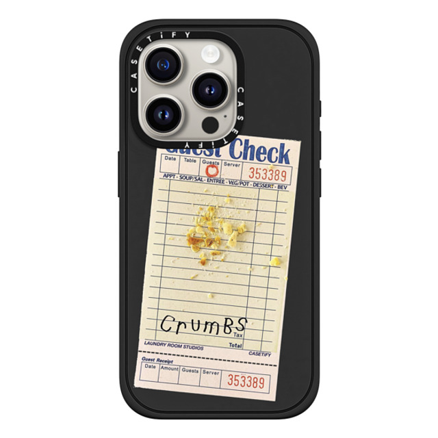 Laundry Room Studios x CASETiFY iPhone 15 Pro Case Matte Black Impact Case MagSafe Compatible The Crumbs Case Laundry Room Studios x CASETiFY iPhone 15 Pro Case Matte Black Impact Case MagSafe Compatible The Crumbs Case