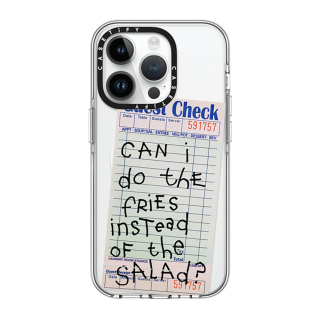 Laundry Room Studios x CASETiFY iPhone 14 Pro Case Clear Clear Case MagSafe Compatible The Fries Instead of Salad Laundry Room Studios x CASETiFY iPhone 14 Pro Case Clear Clear Case MagSafe Compatible The Fries Instead of Salad