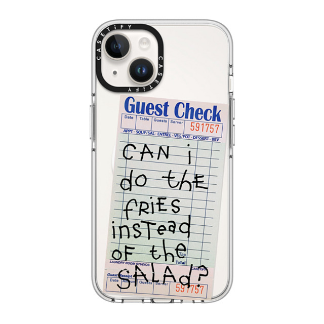 Laundry Room Studios x CASETiFY iPhone 14 Case Clear Clear Case MagSafe Compatible The Fries Instead of Salad Laundry Room Studios x CASETiFY iPhone 14 Case Clear Clear Case MagSafe Compatible The Fries Instead of Salad