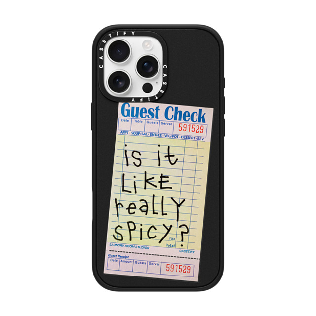 Laundry Room Studios x CASETiFY iPhone 16 Pro Max ケース Typography マットブラック インパクトケース MagSafe対応 The Other Like Really Spicy Case Father's Day Laundry Room Studios x CASETiFY iPhone 16 Pro Max ケース Typography マットブラック インパクトケース MagSafe対応 The Other Like Really Spicy Case Father's Day