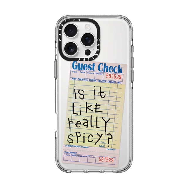 Laundry Room Studios x CASETiFY iPhone 16 Pro Max ケース Typography クリア クリア ケース MagSafe対応 The Other Like Really Spicy Case Father's Day Laundry Room Studios x CASETiFY iPhone 16 Pro Max ケース Typography クリア クリア ケース MagSafe対応 The Other Like Really Spicy Case Father's Day