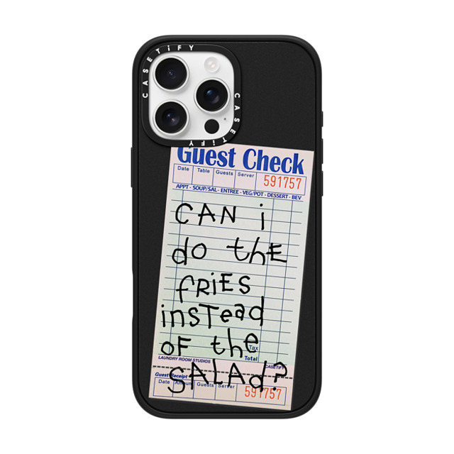 Laundry Room Studios x CASETiFY iPhone 16 Pro Max ケース マットブラック インパクトケース The Fries Instead of Salad