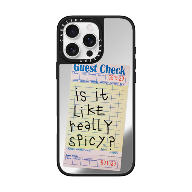 Laundry Room Studios x CASETiFY iPhone 16 Pro Max ケース Typography Silver on Black ミラーケース MagSafe対応 The Other Like Really Spicy Case Father's Day Laundry Room Studios x CASETiFY iPhone 16 Pro Max ケース Typography Silver on Black ミラーケース MagSafe対応 The Other Like Really Spicy Case Father's Day