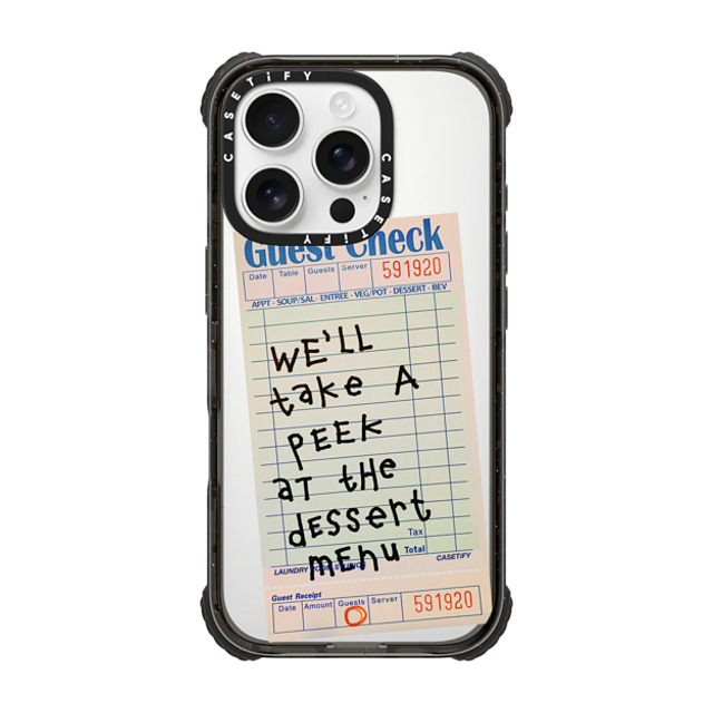 Laundry Room Studios x CASETiFY iPhone 16 Pro Case Black ウルトラ インパクトケース MagSafe 対応 The Dessert Menu Case Laundry Room Studios x CASETiFY iPhone 16 Pro Case Black ウルトラ インパクトケース MagSafe 対応 The Dessert Menu Case