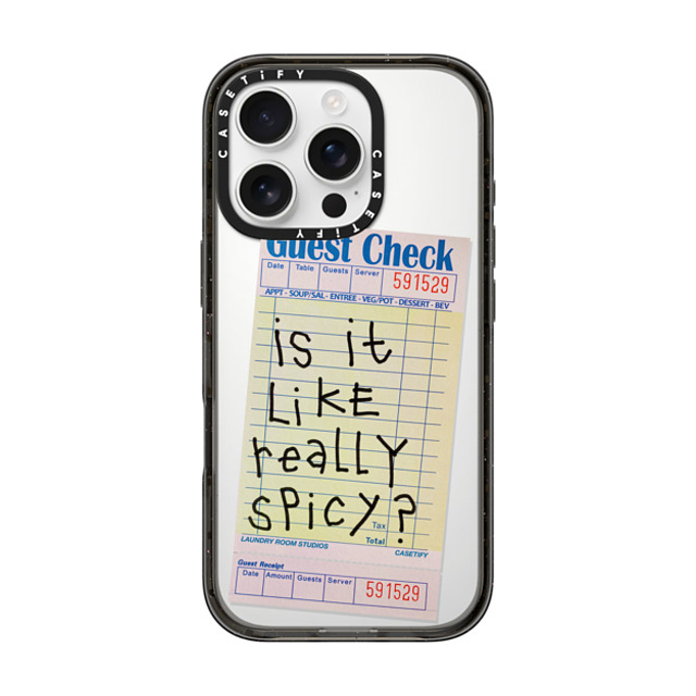 Laundry Room Studios x CASETiFY iPhone 16 Pro ケース Typography ブラック インパクトケース The Other Like Really Spicy Case Father's Day Laundry Room Studios x CASETiFY iPhone 16 Pro ケース Typography ブラック インパクトケース The Other Like Really Spicy Case Father's Day