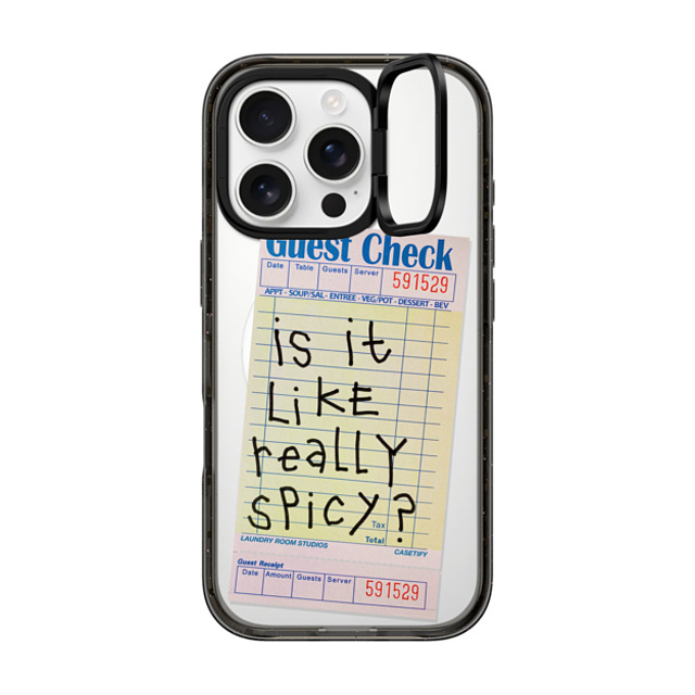 Laundry Room Studios x CASETiFY iPhone 16 Pro Case Typography Black インパクトリングスタンドケース MagSafe対応 The Other Like Really Spicy Case Father's Day Laundry Room Studios x CASETiFY iPhone 16 Pro Case Typography Black インパクトリングスタンドケース MagSafe対応 The Other Like Really Spicy Case Father's Day