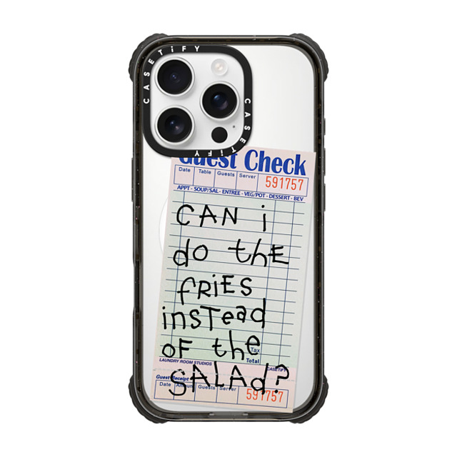 Laundry Room Studios x CASETiFY iPhone 16 Pro Case Black ウルトラ インパクトケース MagSafe 対応 The Fries Instead of Salad Laundry Room Studios x CASETiFY iPhone 16 Pro Case Black ウルトラ インパクトケース MagSafe 対応 The Fries Instead of Salad