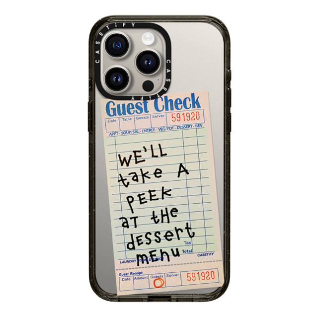 Laundry Room Studios x CASETiFY iPhone 15 Pro Max ケース ブラック インパクトケース The Dessert Menu Case