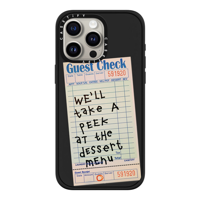 Laundry Room Studios x CASETiFY iPhone 15 Pro Max ケース マットブラック インパクトケース MagSafe対応 The Dessert Menu Case