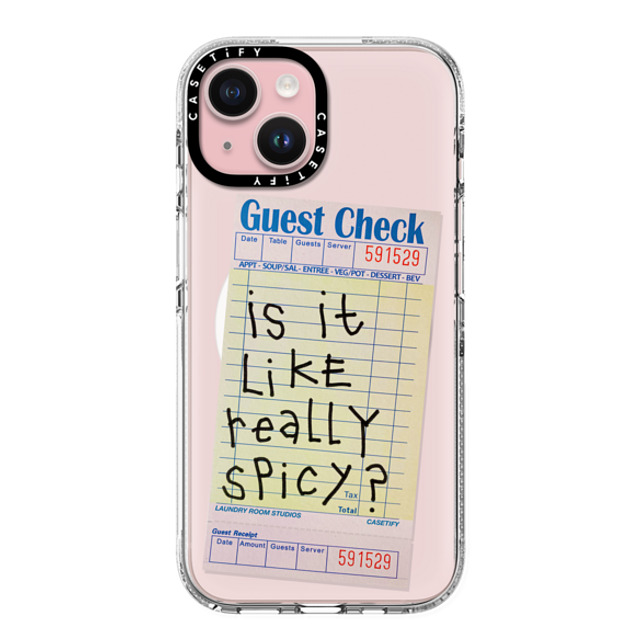 Laundry Room Studios x CASETiFY iPhone 15 ケース Typography クリア クリア ケース MagSafe対応 The Other Like Really Spicy Case Father's Day Laundry Room Studios x CASETiFY iPhone 15 ケース Typography クリア クリア ケース MagSafe対応 The Other Like Really Spicy Case Father's Day