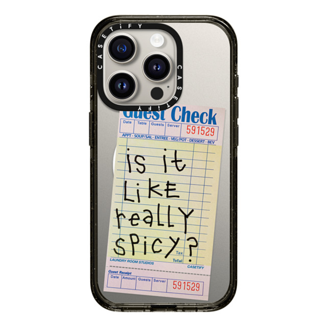 Laundry Room Studios x CASETiFY iPhone 15 Pro ケース Typography ブラック インパクトケース MagSafe対応 The Other Like Really Spicy Case Father's Day Laundry Room Studios x CASETiFY iPhone 15 Pro ケース Typography ブラック インパクトケース MagSafe対応 The Other Like Really Spicy Case Father's Day