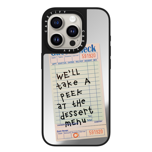 Laundry Room Studios x CASETiFY iPhone 15 Pro Case Silver on Black ミラーケース MagSafe対応 The Dessert Menu Case Laundry Room Studios x CASETiFY iPhone 15 Pro Case Silver on Black ミラーケース MagSafe対応 The Dessert Menu Case