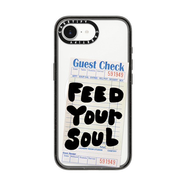Laundry Room Studios x CASETiFY iPhone 16e ケース Typography ブラック インパクトケース MagSafe対応 The Feed Your Soul Case Father's Day Laundry Room Studios x CASETiFY iPhone 16e ケース Typography ブラック インパクトケース MagSafe対応 The Feed Your Soul Case Father's Day