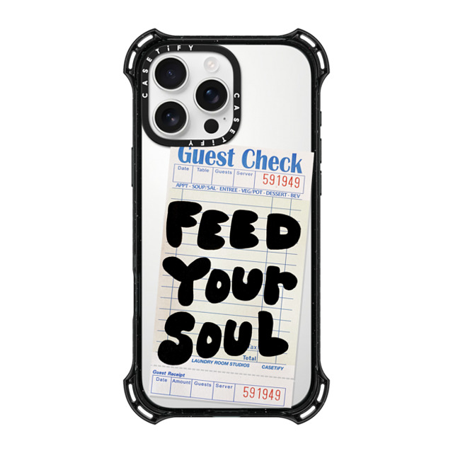Laundry Room Studios x CASETiFY iPhone 16 Pro Max ケース ブラック バウンスケース The Feed Your Soul Case