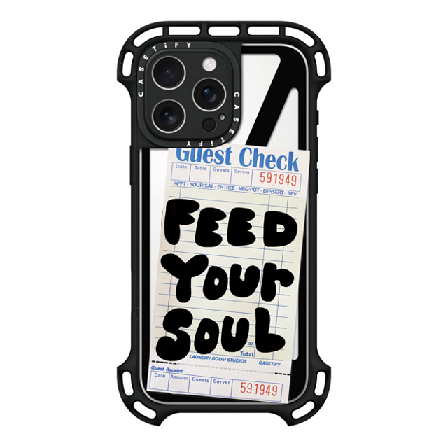 Laundry Room Studios x CASETiFY iPhone 16 Pro Max ケース ブラック ウルトラ バウンスケース MagSafe対応 The Feed Your Soul Case