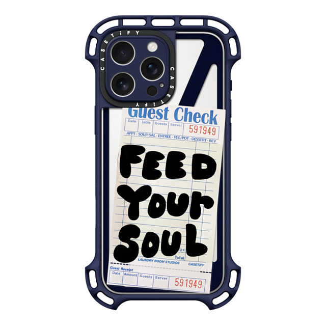 Laundry Room Studios x CASETiFY iPhone 16 Pro Max ケース インディゴ ウルトラ バウンスケース MagSafe対応 The Feed Your Soul Case