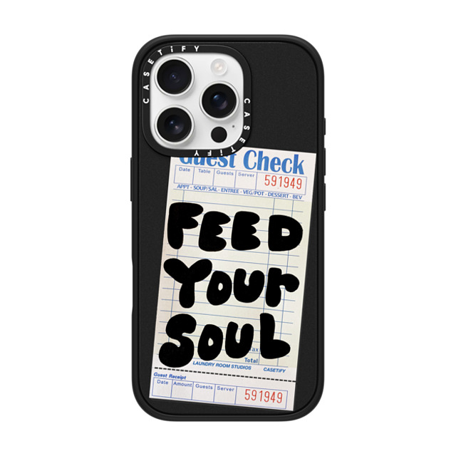 Laundry Room Studios x CASETiFY iPhone 16 Pro ケース マットブラック インパクトケース The Feed Your Soul Case