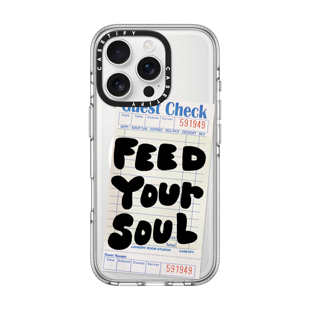 Laundry Room Studios x CASETiFY iPhone 16 Pro ケース Typography クリア クリア ケース MagSafe対応 The Feed Your Soul Case Father's Day Laundry Room Studios x CASETiFY iPhone 16 Pro ケース Typography クリア クリア ケース MagSafe対応 The Feed Your Soul Case Father's Day