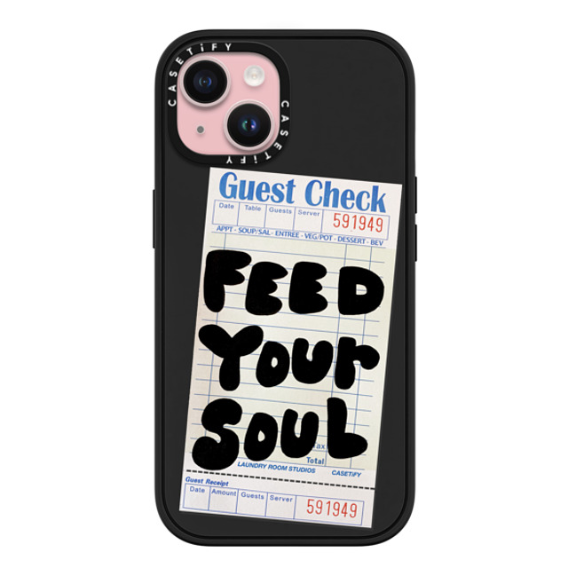 Laundry Room Studios x CASETiFY iPhone 15 ケース マットブラック インパクトケース MagSafe対応 The Feed Your Soul Case