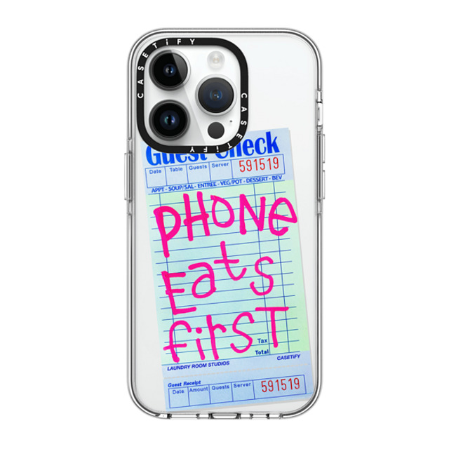 Laundry Room Studios x CASETiFY iPhone 14 Pro Case Clear Clear Case MagSafe Compatible The Other Phone Eats First Laundry Room Studios x CASETiFY iPhone 14 Pro Case Clear Clear Case MagSafe Compatible The Other Phone Eats First