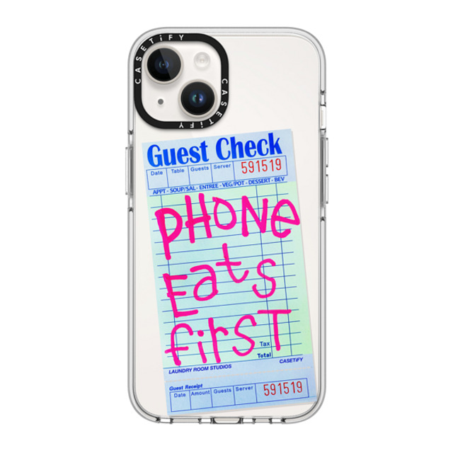 Laundry Room Studios x CASETiFY iPhone 14 ケース クリア クリア ケース MagSafe対応 The Other Phone Eats First