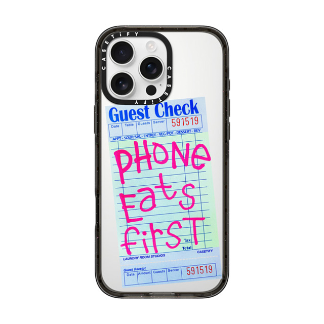 Laundry Room Studios x CASETiFY iPhone 16 Pro Max ケース ブラック インパクトケース MagSafe対応 The Other Phone Eats First